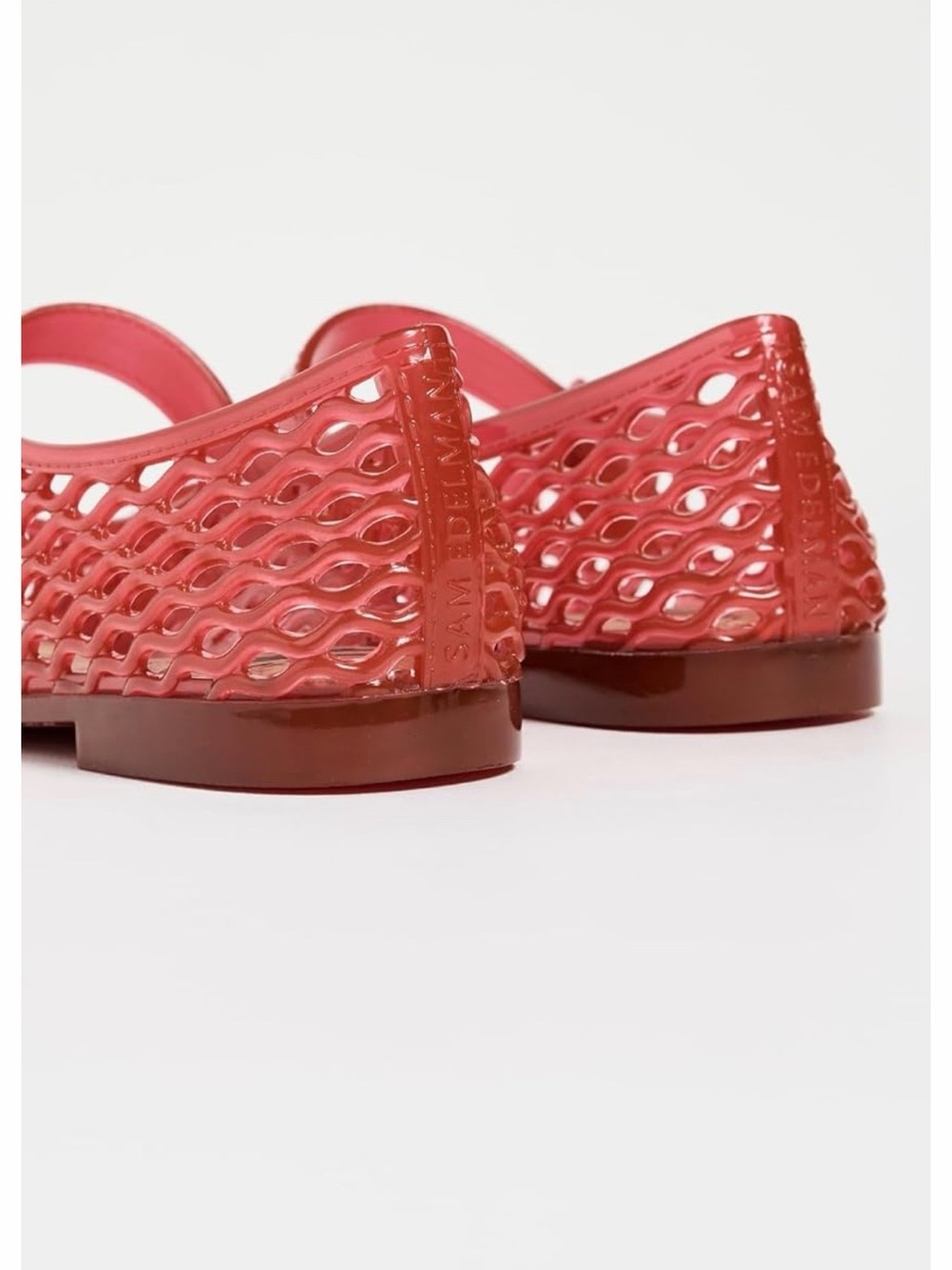 Red Mary Jane jelly Flat Shoes - Women's - Picture 3 of 4